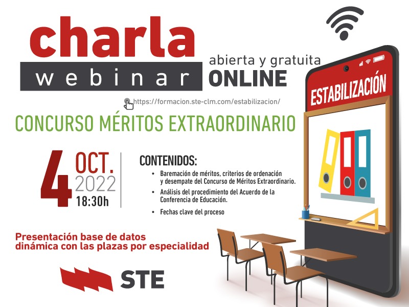 CHARLA ESTABILIDAD INTERINOS: Charla online del proceso de estabilización (Martes 4 octubre, 18:30 h)