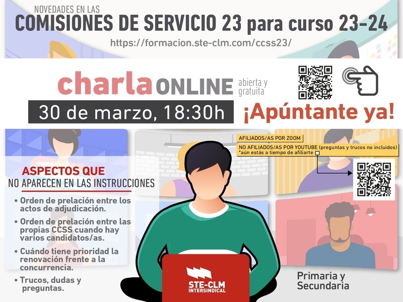 COMISONES DE SERVICIO 2023: Charla on-line, abierta y gratuita (Jueves 30 marzo, 18:30 h)
