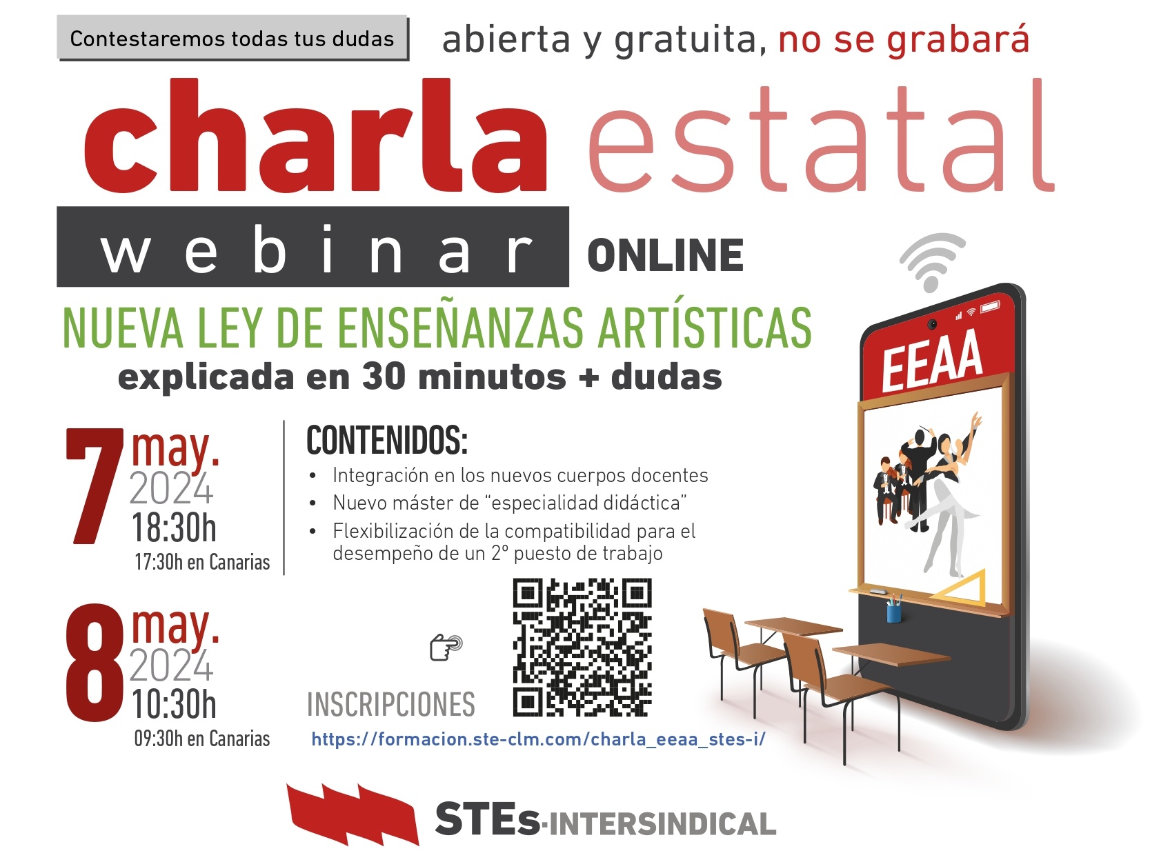 CHARLA ONLINE: Nueva Ley Enseñanzas Artísticas explicada en 30 min. (Abierta y Gratuita-7 y 8 Mayo)