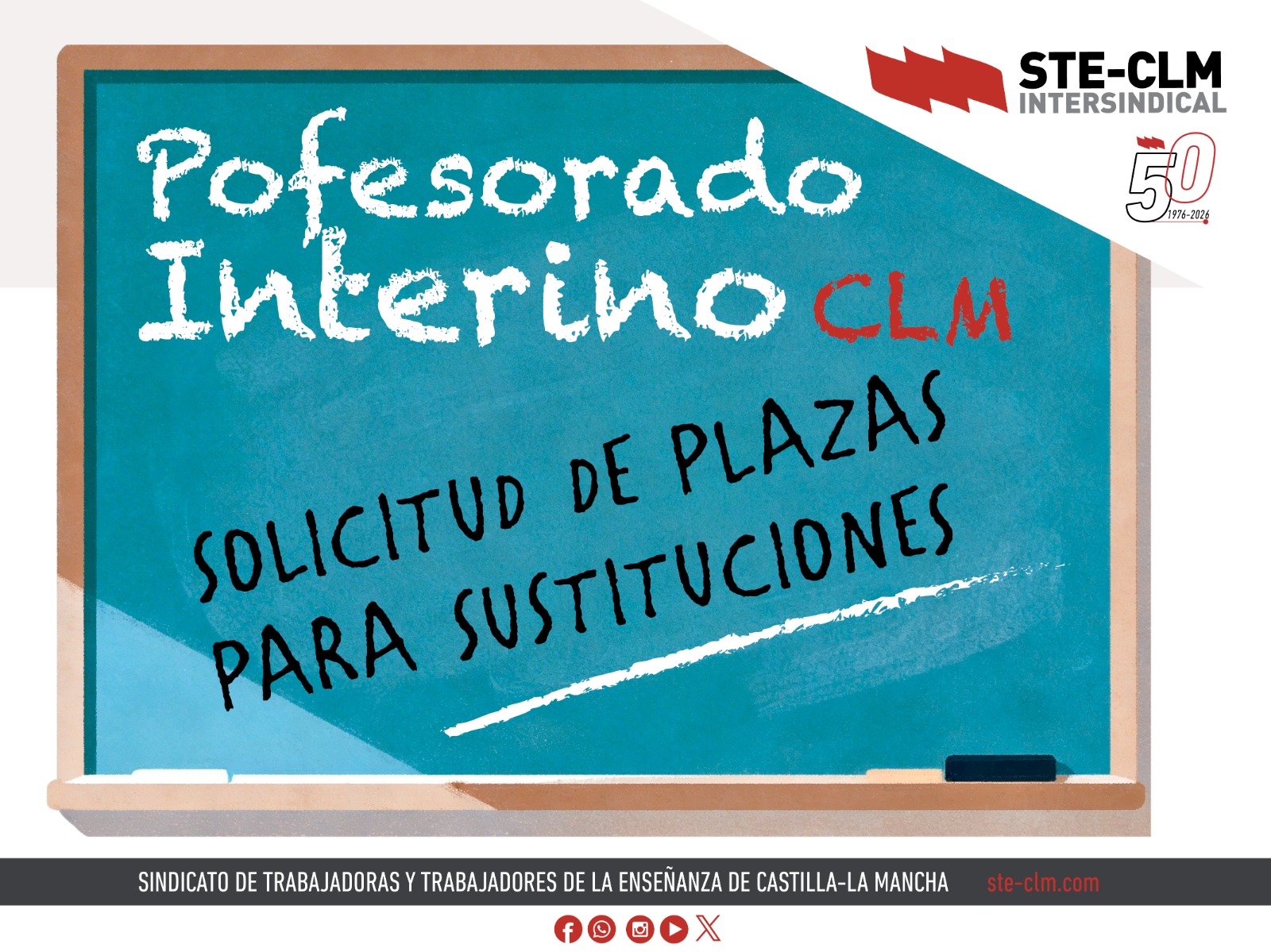 SOLICITUD DE PLAZAS PARA SUSTITUCIONES: Para la adjudicación de 12 marzo