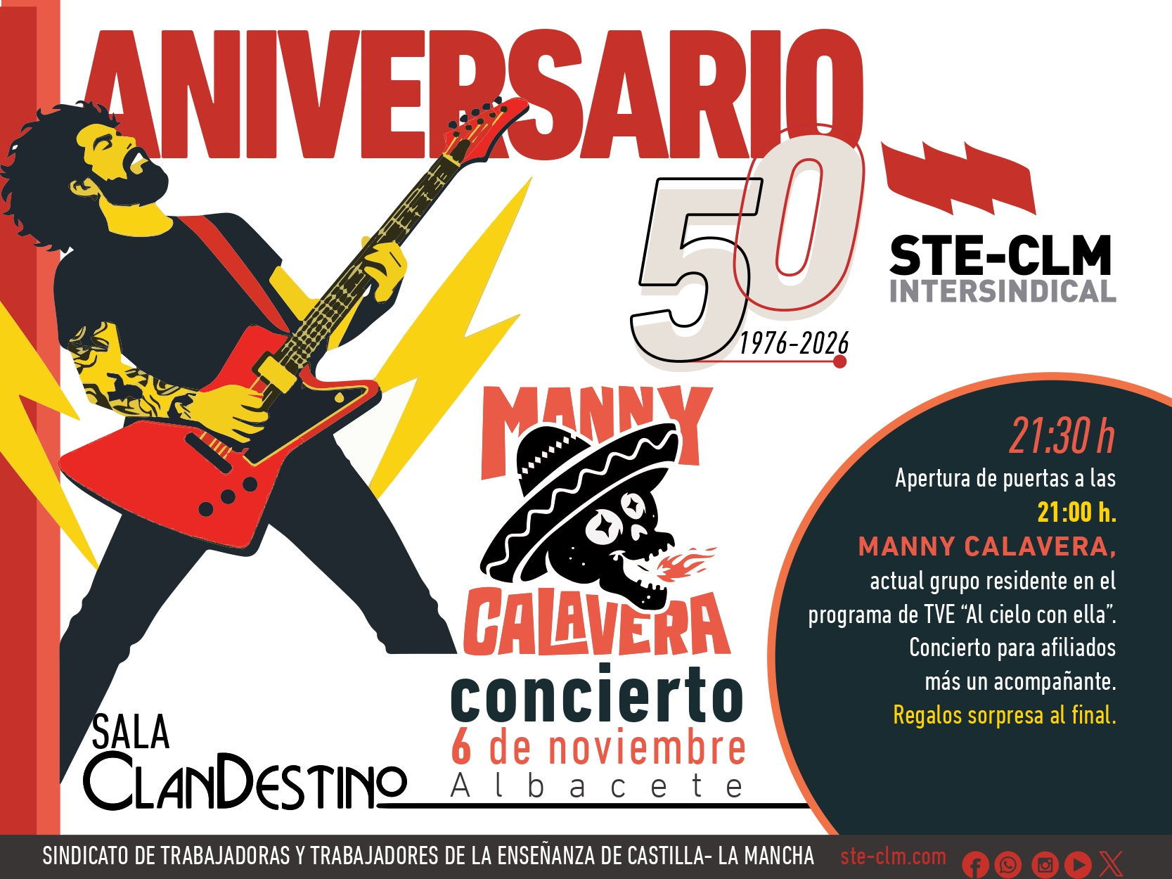50 ANIVERSARIO STE-CLM: 50 años de lucha (Concierto 6 Nov, 21h)